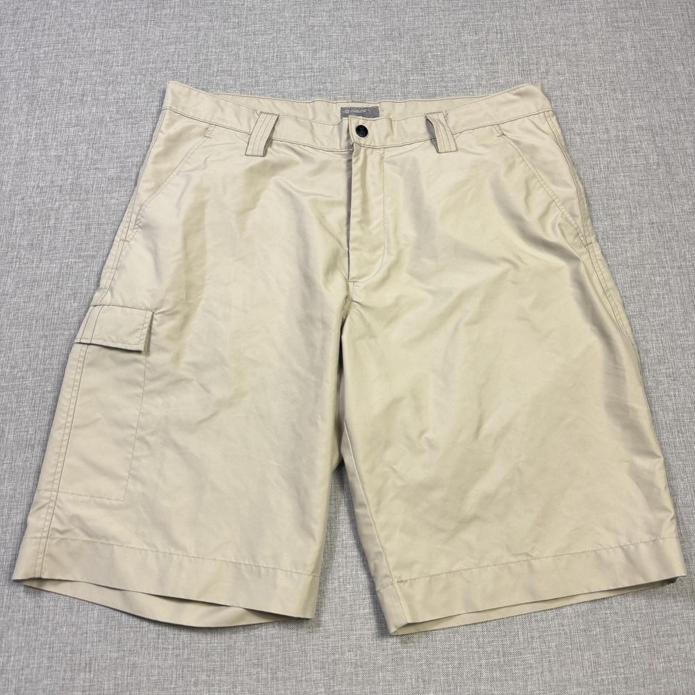 J. Lindeberg Cargo Golf Shorts‎ Mens 33 Beige Canvas Relaxed Fit 11" Inseam